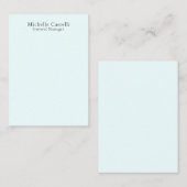 Carte De Correspondance Bleu Azur Professionnel Unique Classique Simple (Devant / Derrière)
