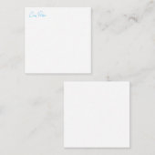 Carte De Correspondance Bleu Blanc Votre Nom Calligraphie Unique Minimalis (Devant / Derrière)