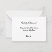 Carte De Correspondance Bleu chauds accolades à Little Brun Noël (Dos)