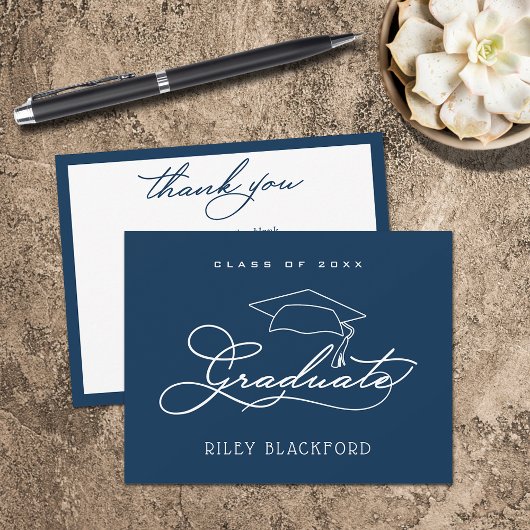 Carte De Correspondance Bleu de la marine Casquette