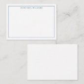 Carte De Correspondance Bleu de marine classique Professionnel Bordure min (Devant / Derrière)