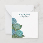 Carte De Correspondance Bleu Dusté Moderne Foliage Floral Hydrangea (Devant)