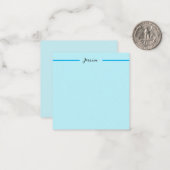 Carte De Correspondance Bleu Élégant Simple Moderne Nom Professionnel (Devant/Arrière en situation)