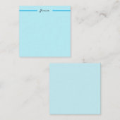 Carte De Correspondance Bleu Élégant Simple Moderne Nom Professionnel (Devant / Derrière)