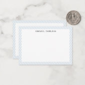 Carte De Correspondance Bleu et blanc rayé marin côtier (Devant/Arrière en situation)
