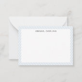 Carte De Correspondance Bleu et blanc rayé marin côtier (Devant)
