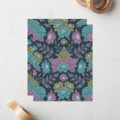 Carte De Correspondance Bleu foncé, vert et violet (Devant/Arrière en situation)