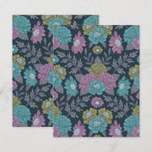 Carte De Correspondance Bleu foncé, vert et violet (Devant / Derrière)