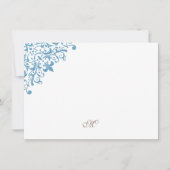 Carte De Correspondance Bleu Français Fleur de Lis Monogramme initial (Devant)