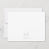 Carte De Correspondance Bleu Marine Simple Monogramme Moderne Professionne (Devant)