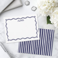 Bleu Nuit Rétro Cadre Ondulé Personnalisé