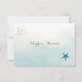Carte De Correspondance Bleu océan avec Mariage de code QR Small RSVP (Dos)