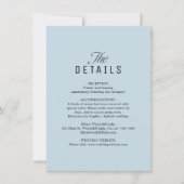 Carte De Correspondance Bleu Poussiéreux Code QR Détails de Mariage Élégan (Devant)