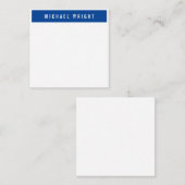 Carte De Correspondance Bleu profond Blanc Moderne Plaine Simple Minimalis (Devant / Derrière)