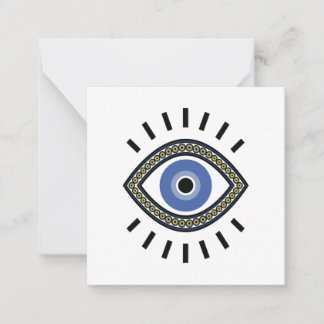 Carte De Correspondance Bleu protection oculaire perle amulet tradition gr