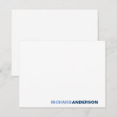 Carte De Correspondance Bleu tendance Marine moderne Gras Police Pour lui  (Devant / Derrière)