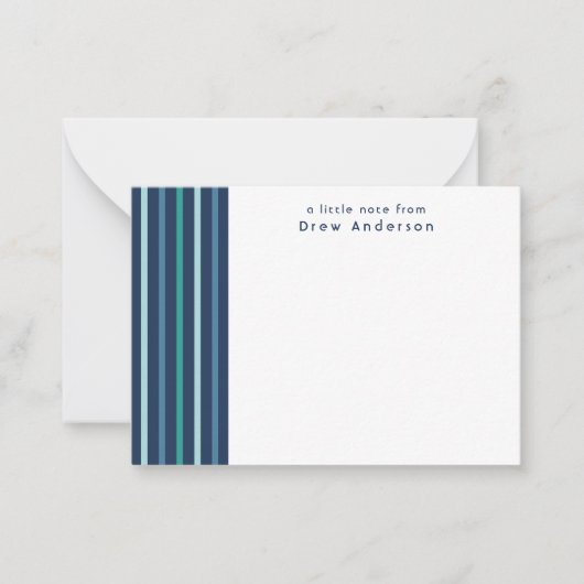 Carte De Correspondance Bleu vert bande personnalisée pour enfants (Devant)