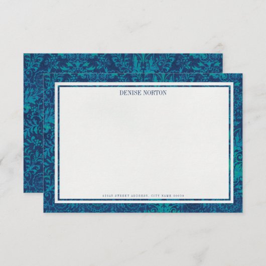 Carte de correspondance bleu victorien (Devant / Derrière)