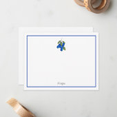 Carte De Correspondance Bleuets à main (Devant/Arrière en situation)