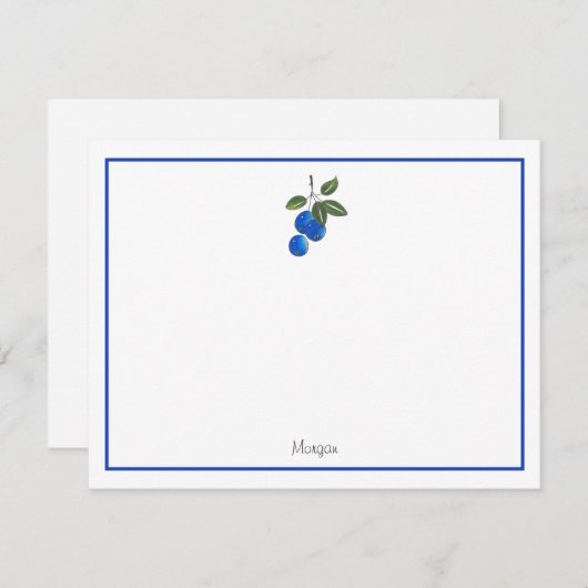 Carte De Correspondance Bleuets à main 3 (Devant / Derrière)