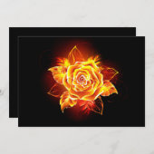 Carte De Correspondance Blooming Fire Rose (Devant / Derrière)