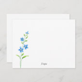 Carte De Correspondance Blossoms bleus (Devant / Derrière)