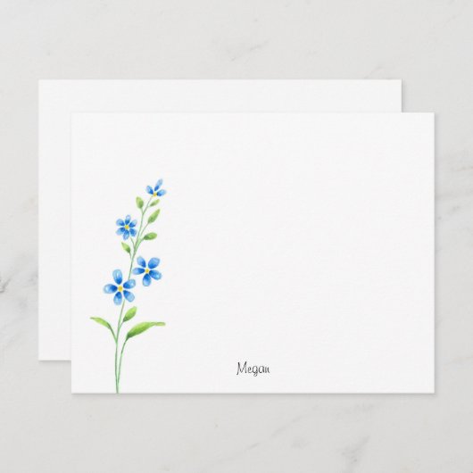 Carte De Correspondance Blossoms bleus (Devant / Derrière)