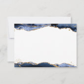 Carte De Correspondance Blue Agate Geode Gold Parties scintillant Script M (Dos)