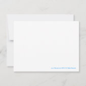 Carte De Correspondance Blue and Green Turtle Flat Merci note (Dos)