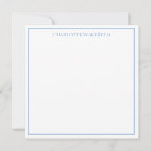 Carte De Correspondance Blue and White Hydrangeas on Stripes Monogram (Dos)