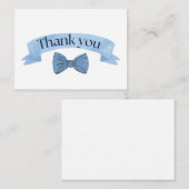 Carte De Correspondance Blue Bow Tie Thank You Card (Devant / Derrière)