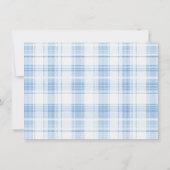 Carte De Correspondance Blue Coastal Plaid Pattern Monogram (Dos)
