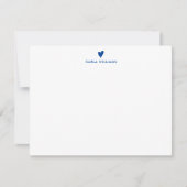 Carte De Correspondance Blue Doodle Heart Formal Classic Family (Devant)
