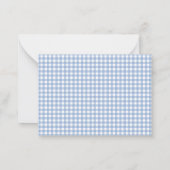 Carte De Correspondance Blue Gingham Plaid Two Photo Mini Holiday Card (Dos)