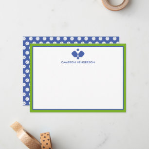 Carte De Correspondance Blue Green Nom personnalisé Fun Pickleball