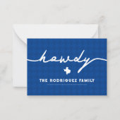 Carte De Correspondance Blue Howdy Houndstooth Texas (Devant)