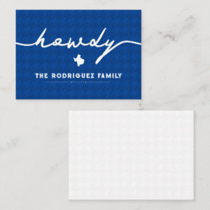 Carte De Correspondance Blue Howdy Houndstooth Texas