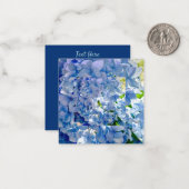 Carte De Correspondance Blue Hydrangea Nom personnalisé (Devant/Arrière en situation)