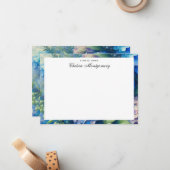 Carte De Correspondance Blue Hydrangea Nom personnalisé (Devant/Arrière en situation)