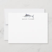 Carte De Correspondance Blue Marlin Fish Deep Sea Fishman Nom personnalisé (Devant)