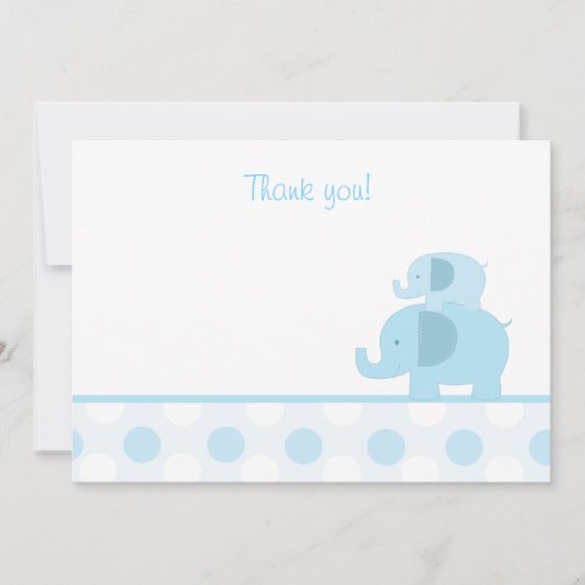 Carte De Correspondance Blue Mod Elephant Flat Merci notes (Devant)