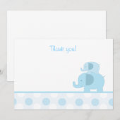 Carte De Correspondance Blue Mod Elephant Flat Merci notes (Devant / Derrière)