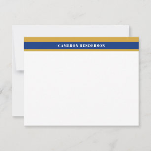Carte De Correspondance Blue Mustard Yellow Strips Ajouter Votre Nom