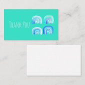 Carte De Correspondance Blue Pastel rétro arc-en-ciel (Devant / Derrière)