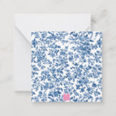 Carte De Correspondance Blue & Pink Chinoiserie Toile Cadeaux de Noël (Dos)