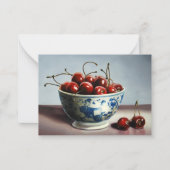 Carte De Correspondance Blue Porcelain & Cherries (Devant)