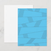 Carte De Correspondance Blue, simple, elegant, abstract line pattern (Devant / Derrière)