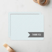 Carte De Correspondance Blue Stripes Flat Merci Notes (Devant/Arrière en situation)