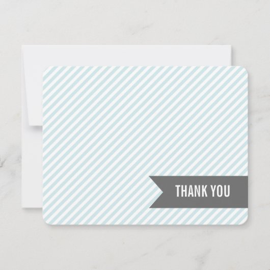 Carte De Correspondance Blue Stripes Flat Merci Notes (Devant)