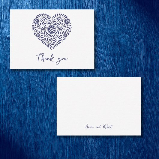 Carte De Correspondance Blue Talavera coeur merci